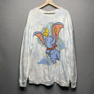 Unisex Adult Disney Sweatshirt Flying Dumbo Cloud Elephant Double Sided XXL